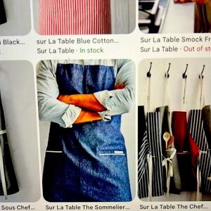 FATHERS Day-APRON Sur La Table  Patissier NEW Gray Apron with adjustable…